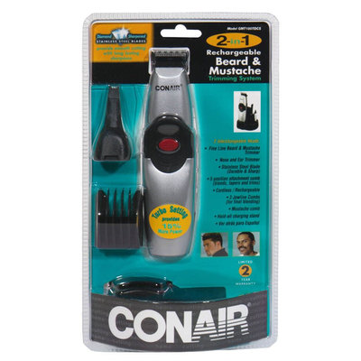Conair 2-in-1 Beard & Mustache Trimming System, Rechargeable, 1 trimmer