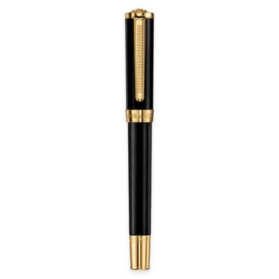 Versace Olympia Rollerball Pen Black with Gold Trim