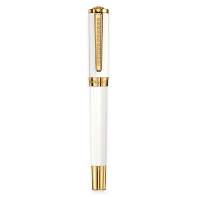 Versace Olympia Rollerball Pen White with Gold Trim