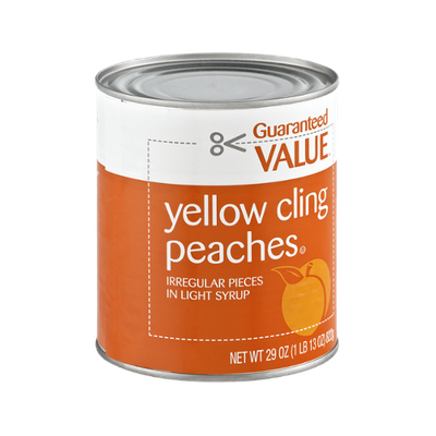 Guaranteed Value Yellow Cling Peaches in Light Syrup