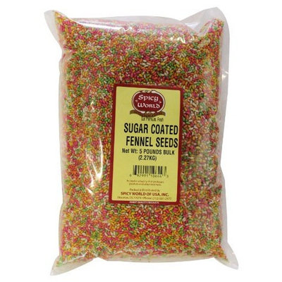 Spicy World Sugar Coated Fennel Seeds Bulk, 5-Pounds