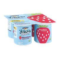 Stoneyfield Organic Yo Kids Greek Style Smooth & Creamy Strawberry - 4 CT
