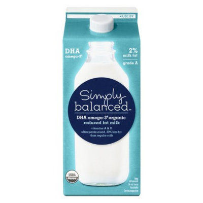 Simply Balanced DHA Omega-3 Organic 2% Reduced Fat Milk .5 gal