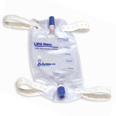 Dynarex Urinary Leg Bags with Twist Valve, Medium, 500ml