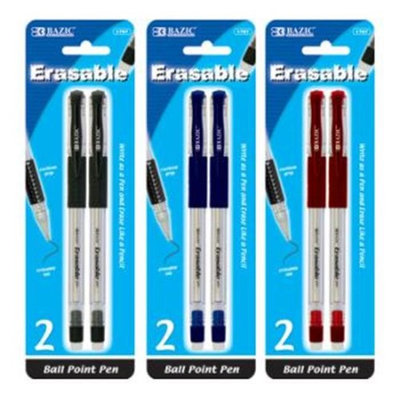 BAZIC Erasable Pen (2/Pack).(Case of 144)