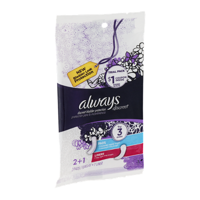 Always Discreet 1 Moderate Regular Length 1 Maximum Long Length 1 Very Light Long Length Liner