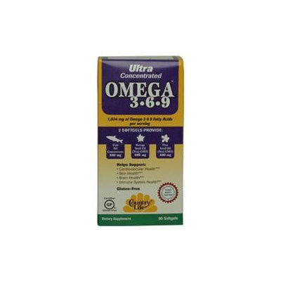 Country Life - Ultra Concentrated Omega 3-6-9 - 90 Softgels
