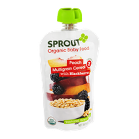 Sprout Organic Baby Food Peach Multigrain Cereal with Blackberries