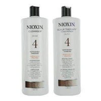 Nioxin System 4 Cleanser & Scalp Therapy for Fine Treated Hair Duo Set, 33.8 oz for each bottle