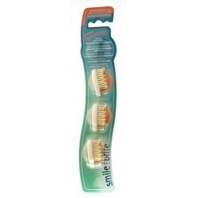 Smile Brite Toothbrushes - V-Wave Replacement Heads (3) Extra S - Replaceable Head Toothbrushes Natural