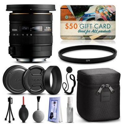 47th Street Photo Sigma 10-20mm F3.5 EX DC HSM Lens for Pentax (202109) with Starter Accessories Package includes UV Ultraviolet Filter + Deluxe Cleaning Kit + Air Dust Blower + Cap Keeper + $50 Prints Gift Card