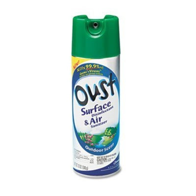 SC Johnson Oust surface disinfectant and air sanitizesr aerosol, out door scent - 12 oz