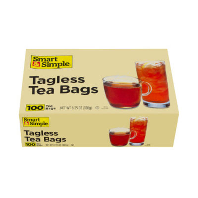 Smart & Simple Tagless Tea Bags, 100 ct