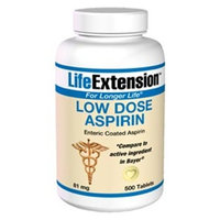 Life Extension, LOW DOSE ASPIRIN 81MG (ENTERIC) 500 TABLETS