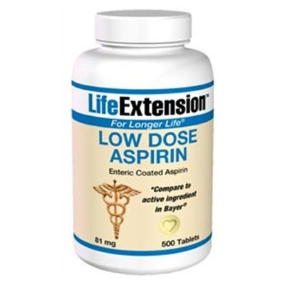 Life Extension, LOW DOSE ASPIRIN 81MG (ENTERIC) 500 TABLETS