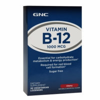 GNC Vitamin B-12 1000mcg Vegetarian Lozenges, Cherry, 30 ea