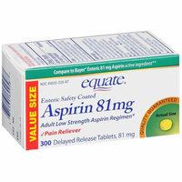 Equate Low Dose Aspirin 81 Mg Pain Reliever Tablets