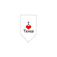 Ahi I Heart Texas Screen Print Bandana White Large