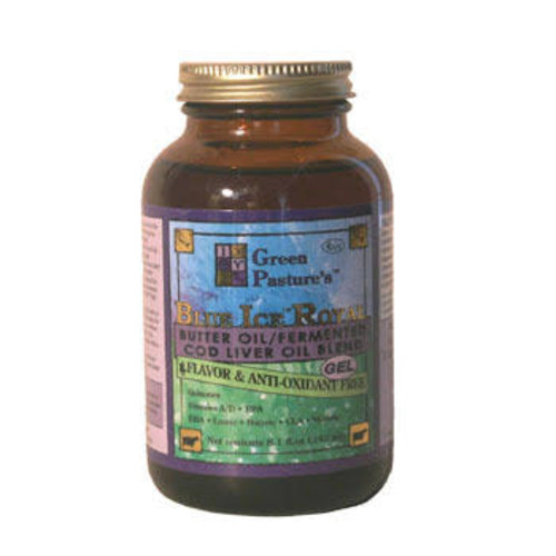 Green Pastures Blue Ice Royal Butter Oil/Fermented Cod Liver Oil Blend - No Flavor/Antioxidant Free