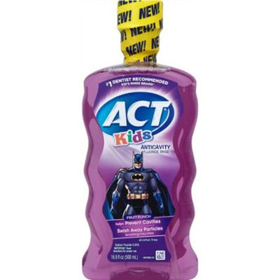 ACT Kids Batman Fruit Punch Anticavity Fluoride Rinse, 16.9 fl oz