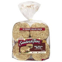 Oroweat 100% Whole Wheat Sandwich Thins Rolls - 16 ct.
