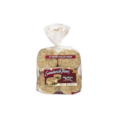 Oroweat 100% Whole Wheat Sandwich Thins Rolls - 16 ct.
