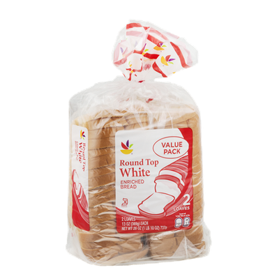 Ahold Round Top White Enriched Bread Value Pack - 2 CT
