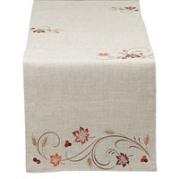 Design Imports 27253 Autumn Wheat Table Runner Embroidered