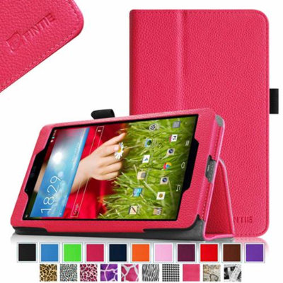 Fintie LG G Pad 8.0 Android Tablet Folio Case - Premium Leather Cover Stand With Stylus Holder, Magenta