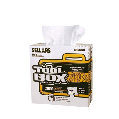 TOOLBOX Cleaning Wipes Z600 Interfold Wipers (126-Count; 8 Boxes Per Case; 1,008 Sheets Per Case) Color: White 6020701