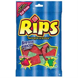 Rips Bite Size Strawberry And Green Apple Licorice Pieces