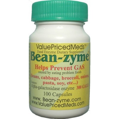 ValuePricedMeds Bean-zyme Anti-Gas Digestive Aid, 100 Capsules, Food Enzyme Dietary Supplement