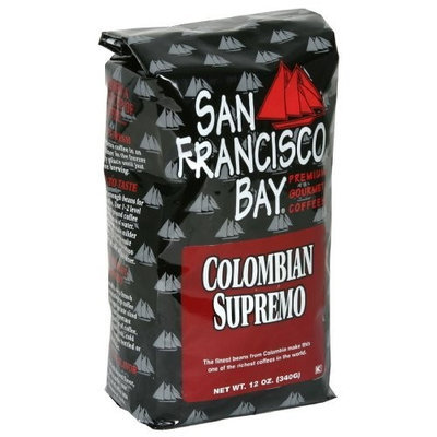San Francisco Bay Coffee San Franscisco Bay Coffee Columbian Supremo Whole Bean, 12 Ounce