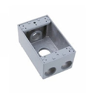 Legrand P & S WPB34 1-Gang Weatherproof Box, 4-Hole 3/4, Gray