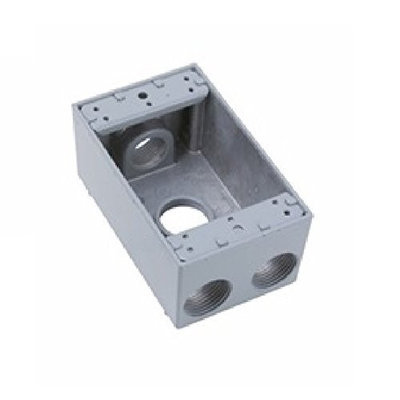 Legrand P & S WPB34 1-Gang Weatherproof Box, 4-Hole 3/4, Gray