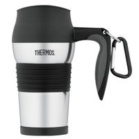 Thermos Stainless Steel Travel Mug, Black, 1 ea