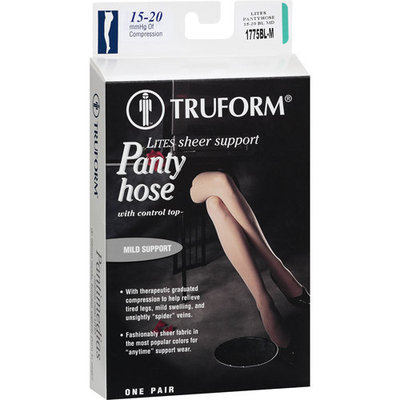 Truform Lites Black Pantyhose, Medium, 1ct