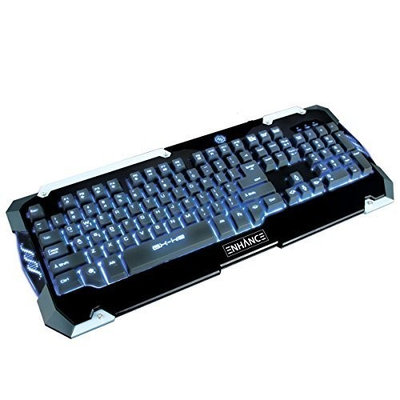 Accessory Power ENHANCE GX-K2 LED Gaming Keyboard with Hybrid Switches , 104 Keys & 3 Switchable Backlight Colors - Works with Call of Duty: Black Ops 3 , Counter-Strike: Global Offensive , Fallout 4 & more PC games