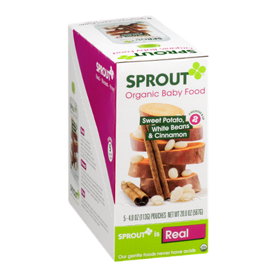 Sprout Organic Baby Food Sweet Potato, White Beans & Cinnamon - 5 CT