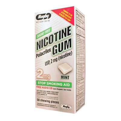 RUGBY NICOTINE GUM 2MG MINT NICOTINE POLACRILEX-2 MG off white 50 CT UPC