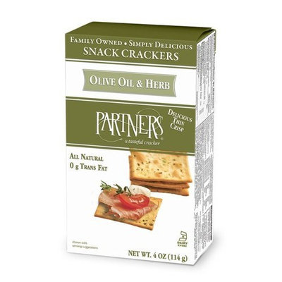 Partners All Natural Crackers, Olive Oil and Herb, 4-Ounce Boxes (Pack of 6)