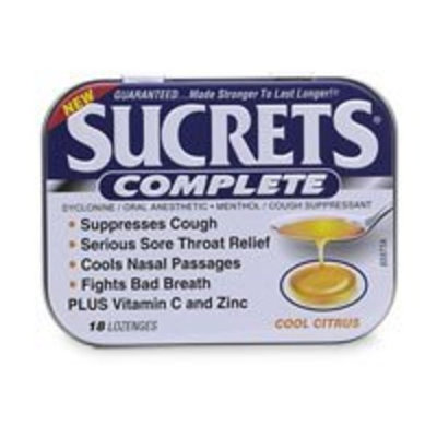 Sucrets Complete Cough Drops-Cool Citrus-18 ct