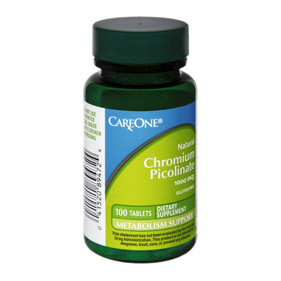 CareOne Natural Chromium Picolinate Metabolism Support Dietary Supplement - 100 CT