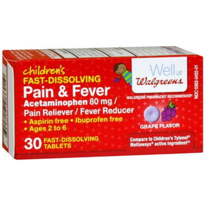Walgreens Children's Pain Reliever Meltaways, Grape, 30 Each