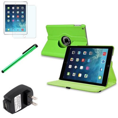Insten INSTEN Green 360 Leather Case Cover+Matte Protector/Stylus/Wall For Apple iPad Air 5 5th Gen