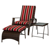 Threshold Rolston 3-Piece Wicker Patio Chaise Lounge Set - Red Stripe