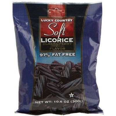 Lucky Country Licorice, Black Cherry, 10.6-Ounce Bags (Pack of 6)
