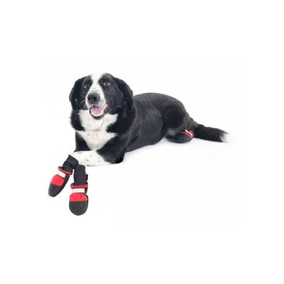 Muttluks Fleece Lined 3.75-Inch to 4.25-Inch Dog Boots, Large, Red, Set of 4