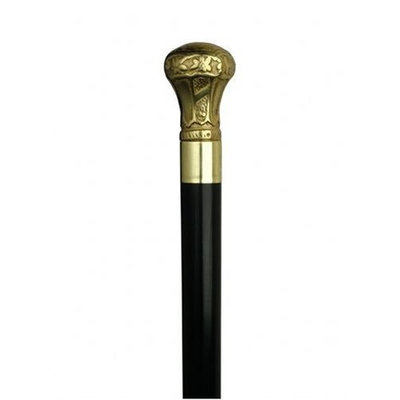 Harvy Unisex Knob Floral Designs Cane Black, Brass Handle -Affordable Gift! Item #HAR-9112008