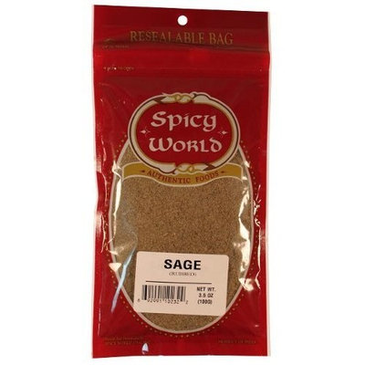Spicy World Rubbed Sage, 3.5-Ounce Bags (Pack of 6)